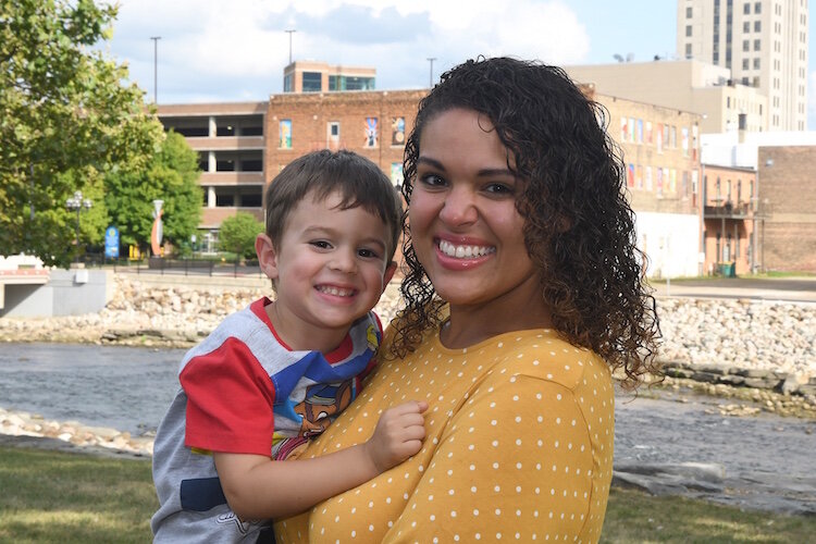 No. 10 Natasha Northcutt and her 3-year-old son Clark.