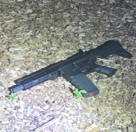 Group Violence Intervention Coordinator Michael Wilder says young men on the streets of Kalamazoo are well armed. Shown here is an assault rifle that was allegedly pointed at the head of a man during a June 25, assault on Saint Albans Way.