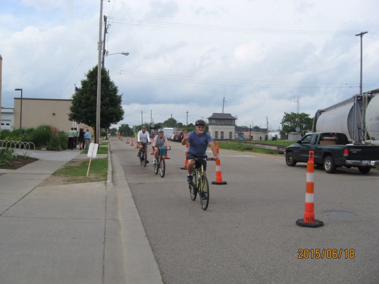 The route of a protected bike lane