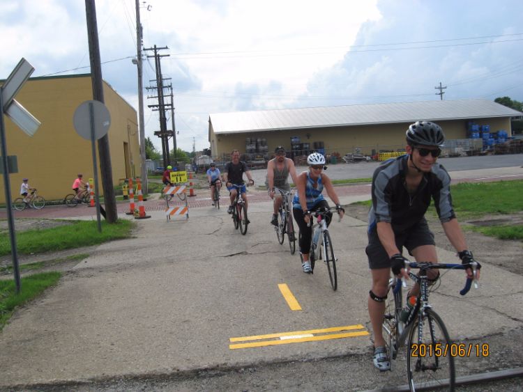 Riding on the route of a protected bike lane