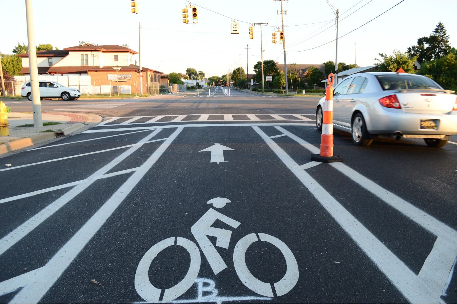 On the new bike lane at North Westnedge and Kalamazoo Ave.