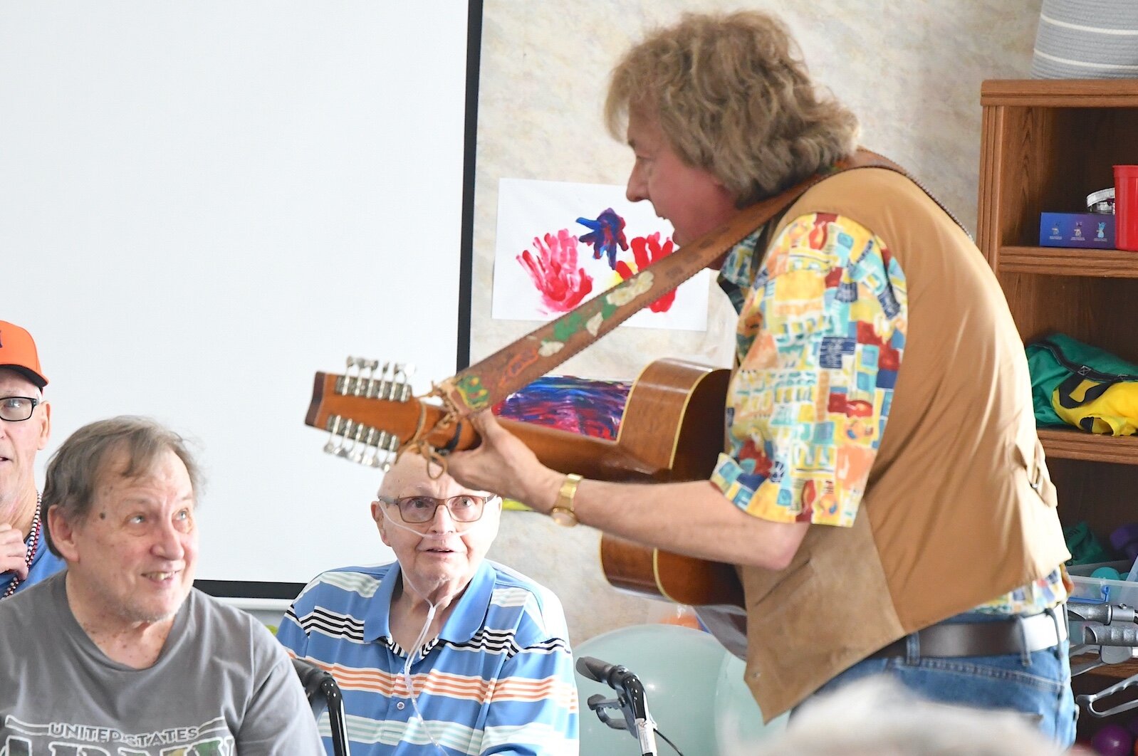  Bob Rowe sings for residents of Park Place Assisted Living in Kalamazoo.