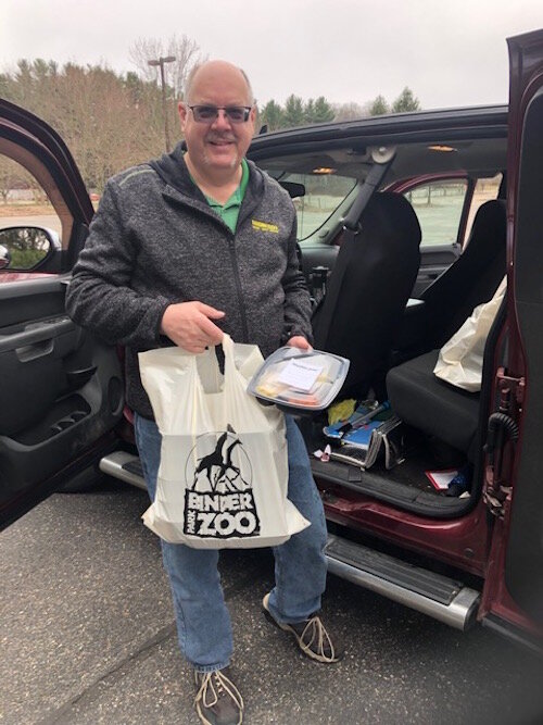 Brian McCorkell, General Manager of Food & Retail for Binder Park Zoo, made individually prepared meals that were donated Marshall House in Marshall and three other service organizations.