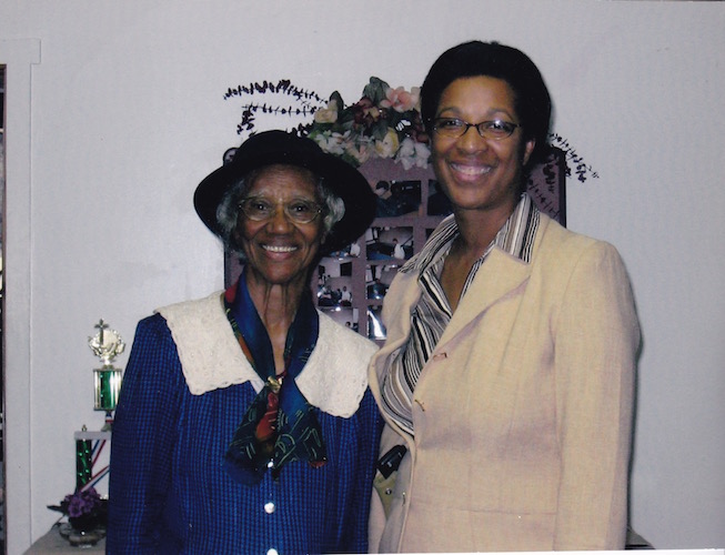 Helen L. Fox, a longtime music teacher and Kalamazoo icon, stands with Fox Gospel Music Center President Bridget Tucker Gonder.