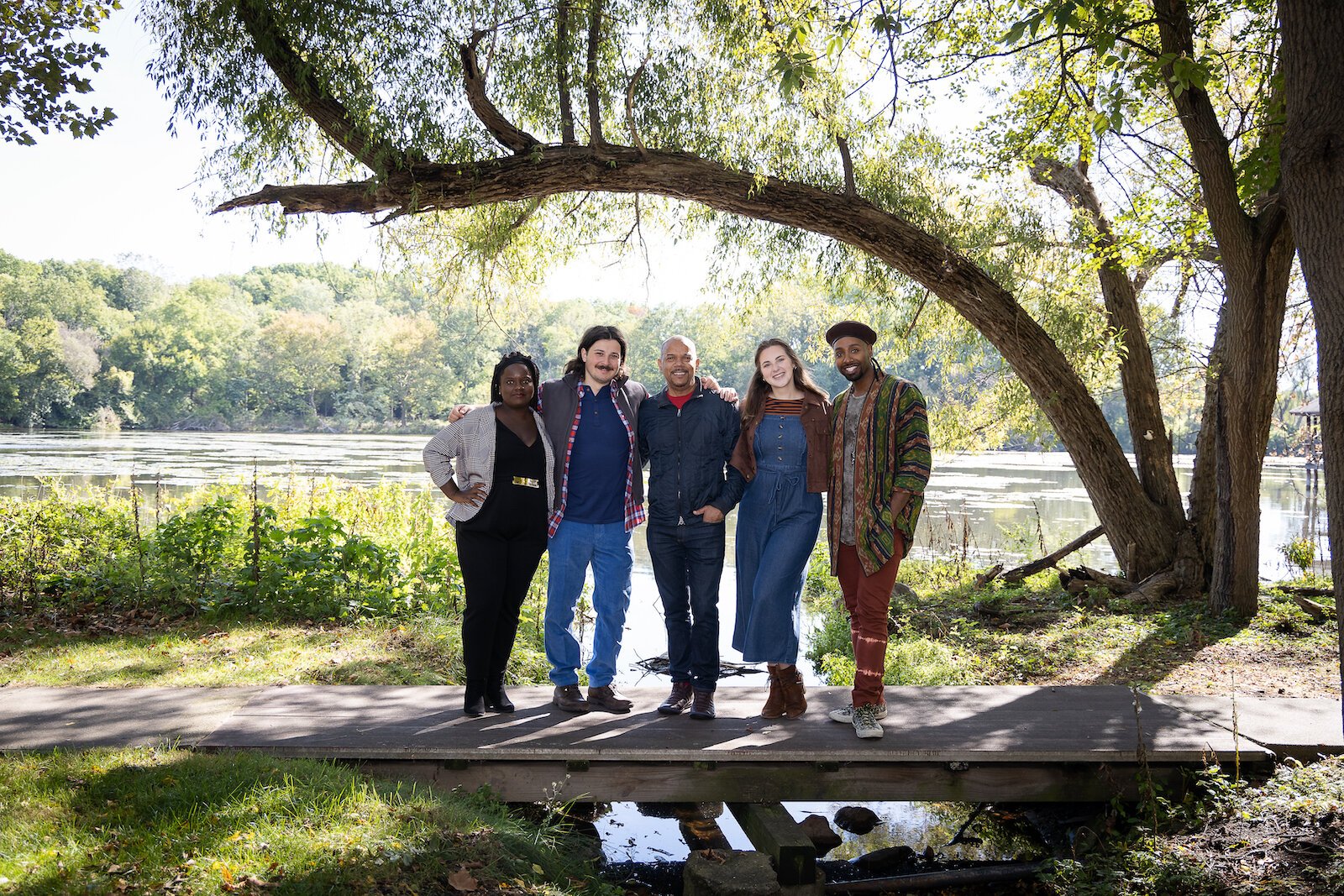 The cast of "Songs for a New World," from left, Nattalyee Randall, Matthew Stoke, director Jerry Dixon, Cara Palombo, and Jos N. Banks.