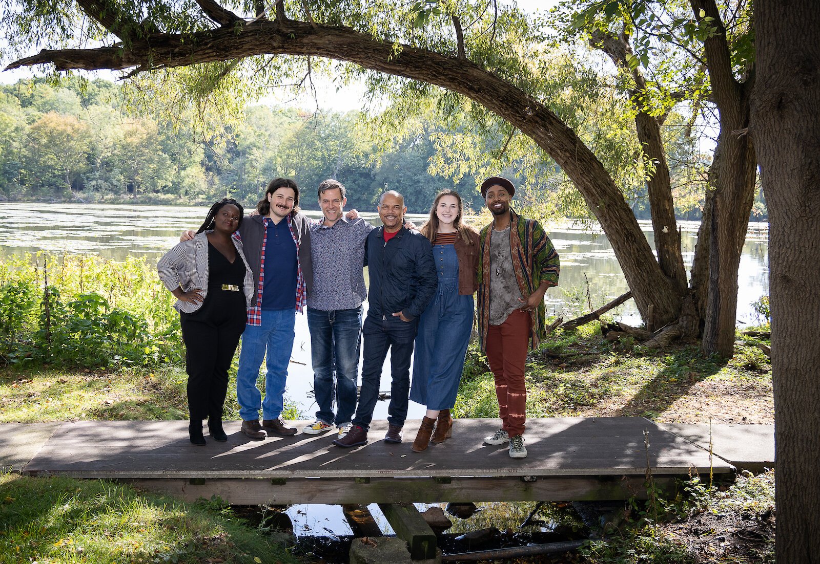 The cast, musical director, and director of "Songs for a New World."