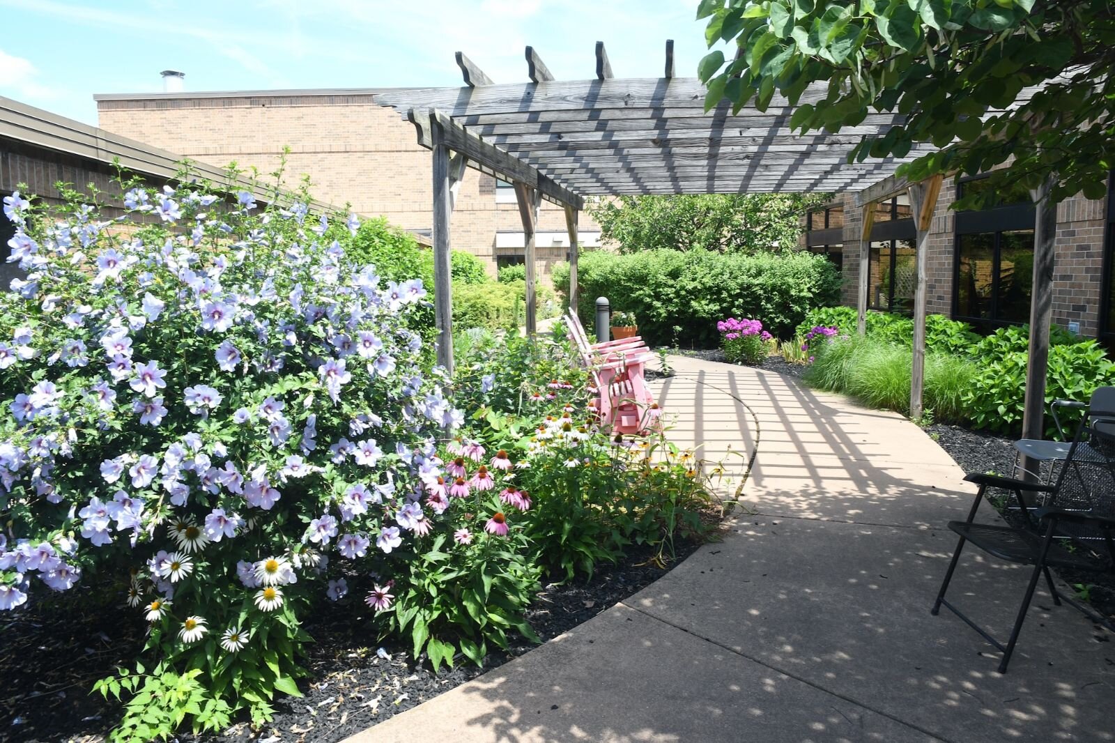 This is one of several outdoor courtyards at the Calhoun County Medical Care Facility.
