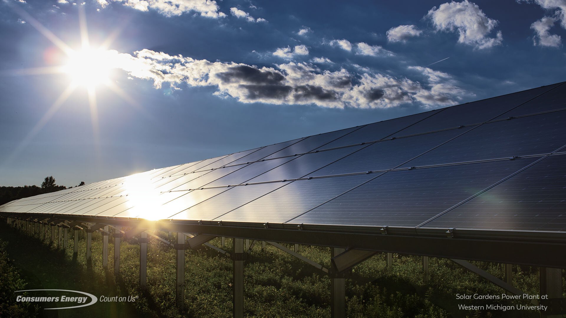 An example of Consumer Energy's Solar Gardens at Western Michigan University.