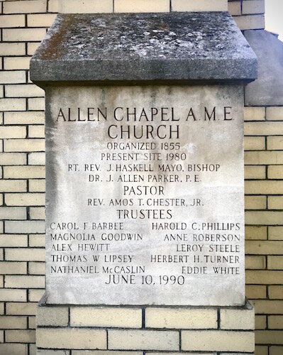 The Allen Chapel AME Church building, at 804 W. North St. on Kalamazoo’s North Side, dates back to 1913 and still has its original stained glass windows and pipe orga