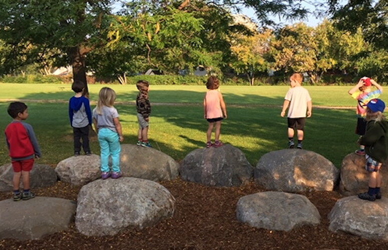 Children will be able to climb stones at the Children's Nature Playscape.