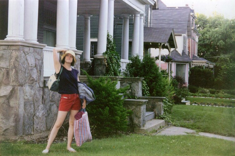 In 2000 on the lawn below Colleen Wolpert’s Stuart Avenue apartment.