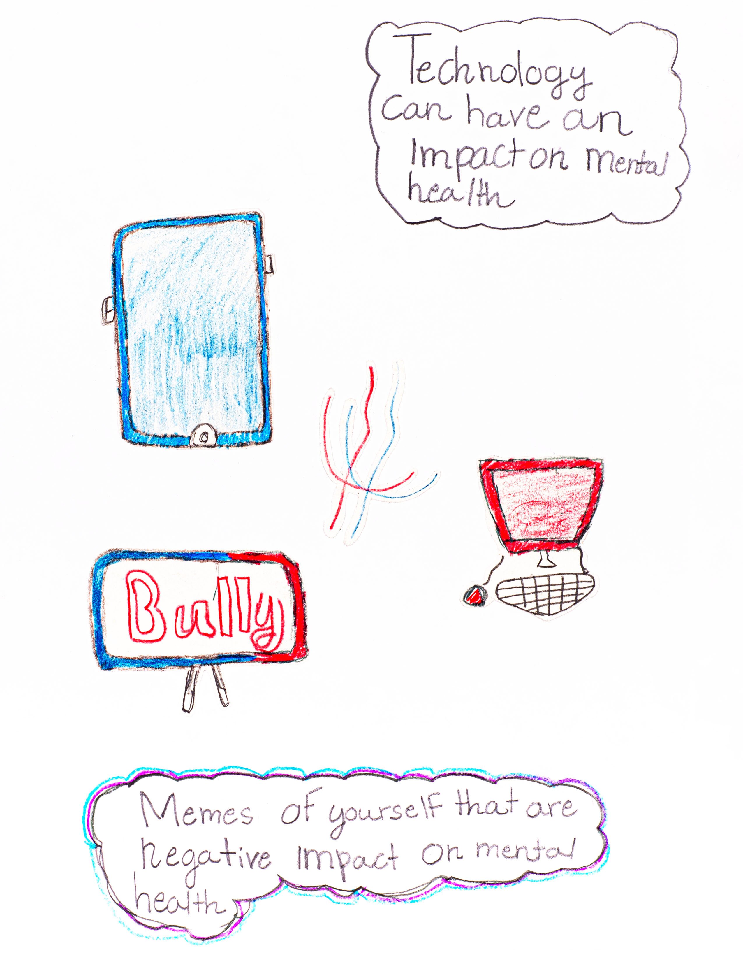 Mental Health Comic, #1, created by Daniel Kibezi, 7th grader at Millwood Middle School.