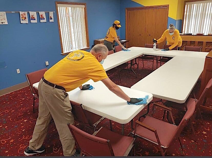 Volunteers from the Church of Scientology helped sanitize the Second Missionary Baptist Church building in June.