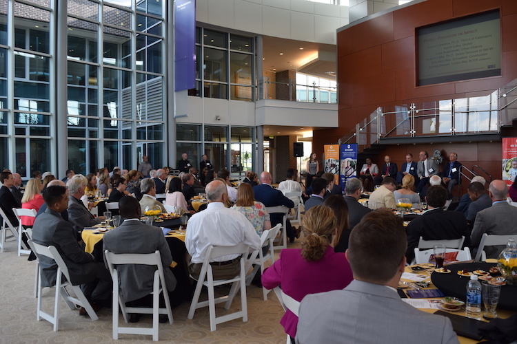 The gathering at Stryker Headquarters