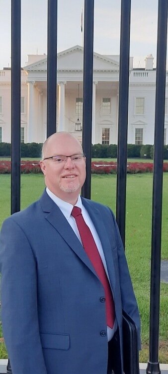 Chris Sargent, President and CEO of United Way of South Central Michigan, outside the White House in Washington D.C.