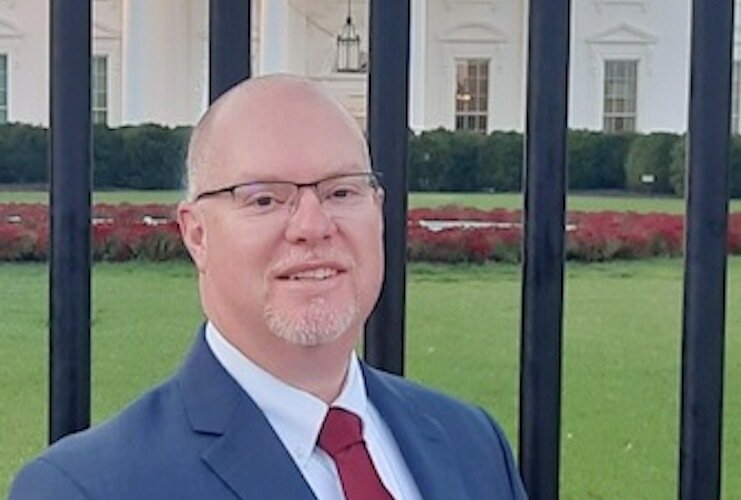 Chris Sargent, President and CEO of United Way of South Central Michigan, outside the White House in Washington D.C.