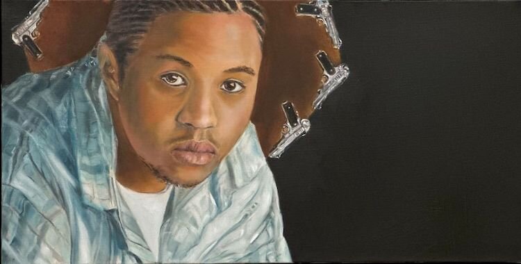 Jeannie Fields' painting, "Death Uncalled For"