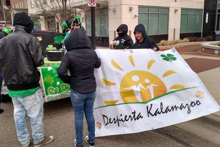Despierta Kalamazoo gets ready to march.