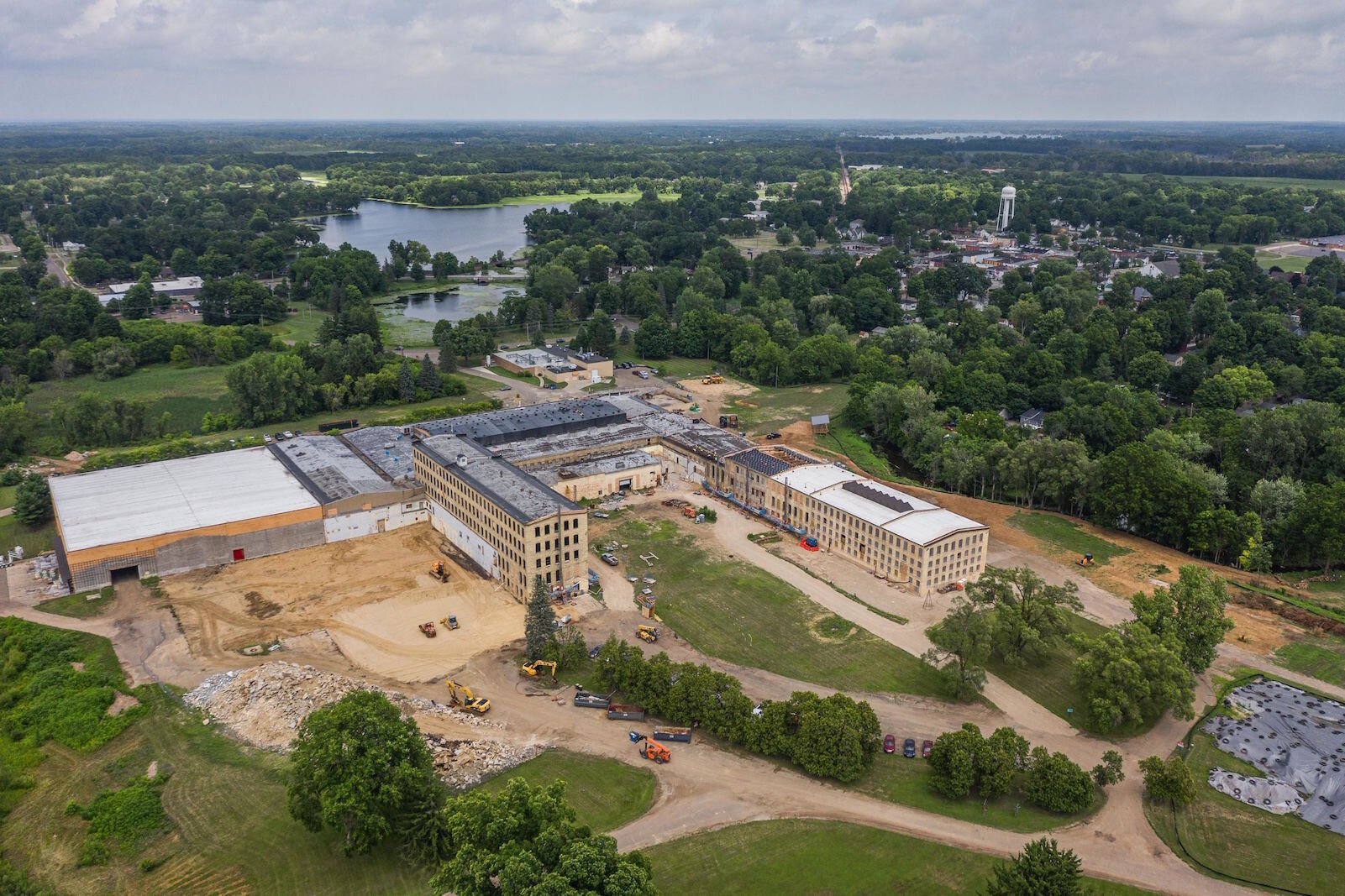 An overall view of work underway at The Mill at Vicksburg.