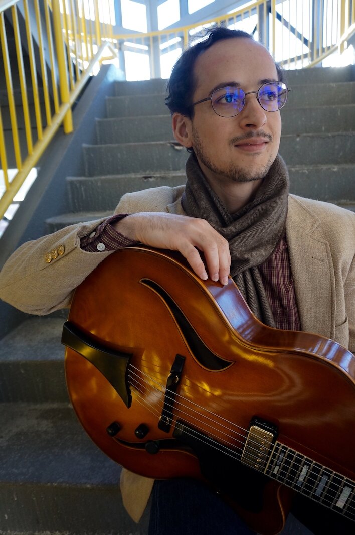 Andrew Saliba reproduced the sounds of the Kalamazoo River through jazz guitar.