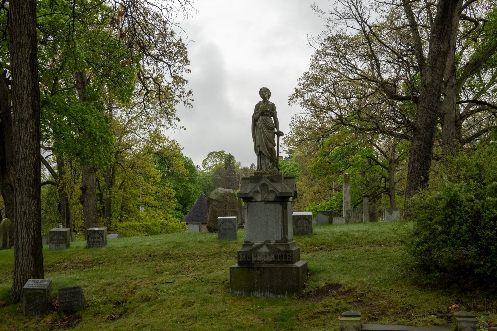 The size and style of the tombstones and markers at Mountain Home Cemetery cover a wide variety of tastes and styles. 