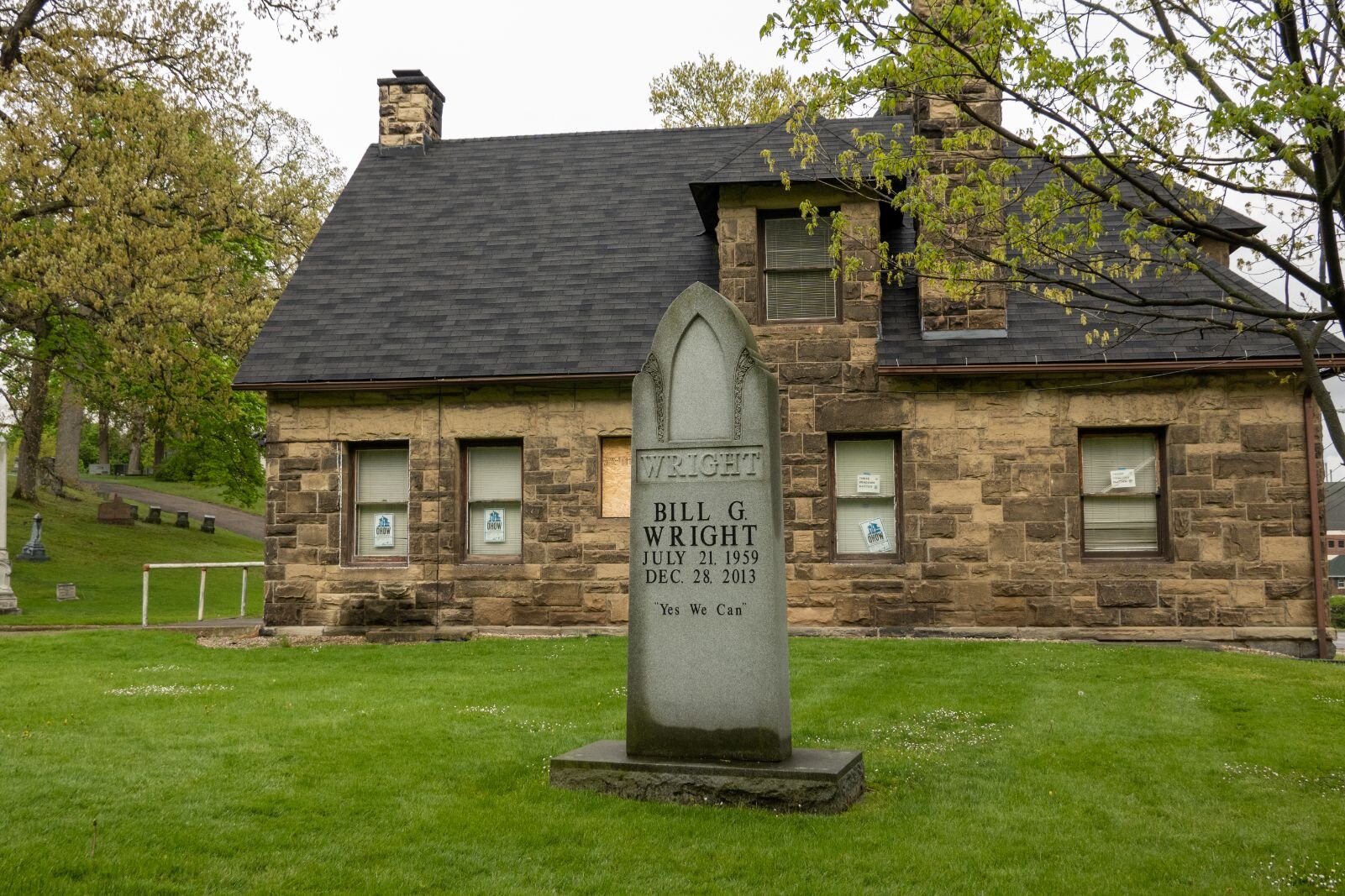 Well-known businessman Bill Wright is among those who have been interred at Mountain Home Cemetery in more recent times. He gravesite is just west of the sexton’s lodge.