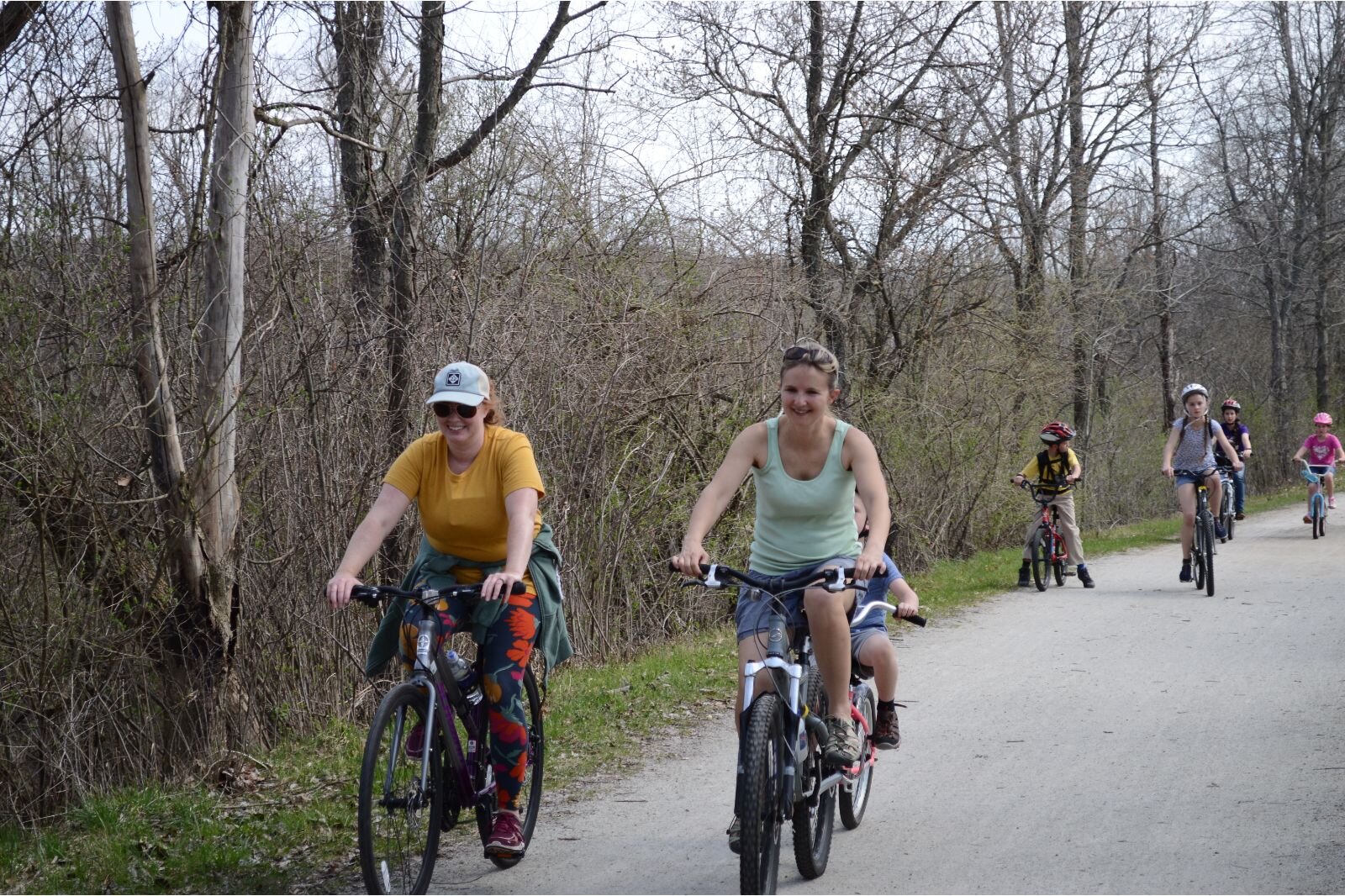 All levels of bike riders out on a nice Saturday, April 23.