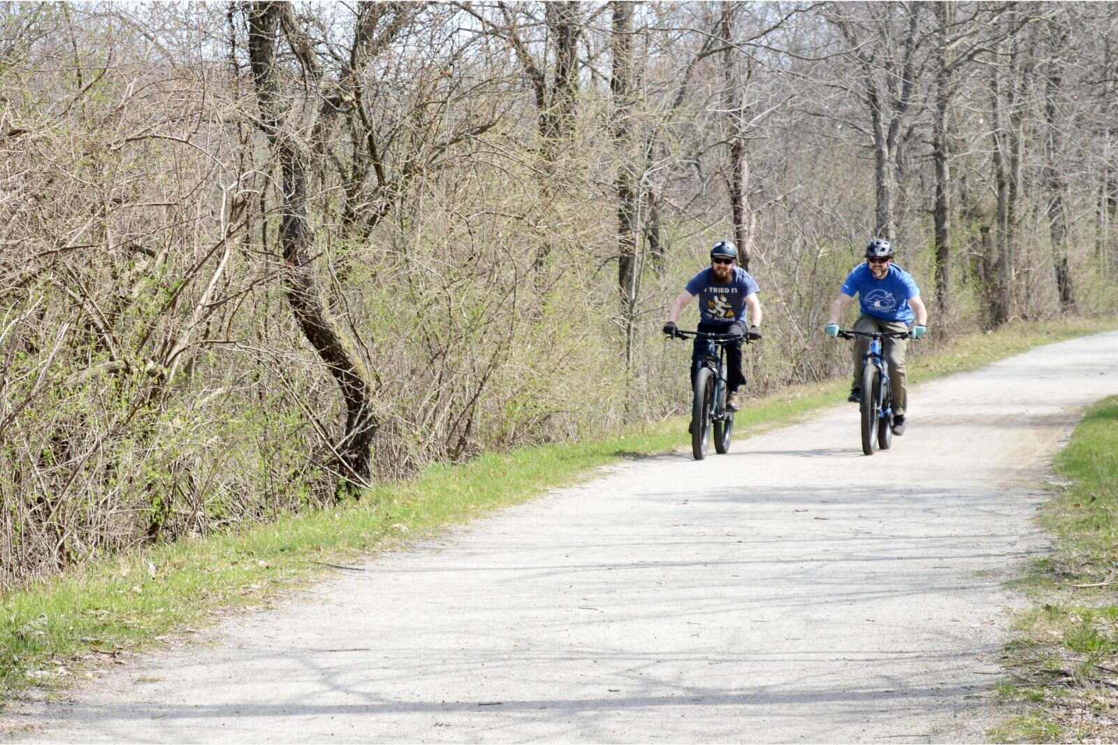All levels of bike riders out on a nice Saturday, April 23.