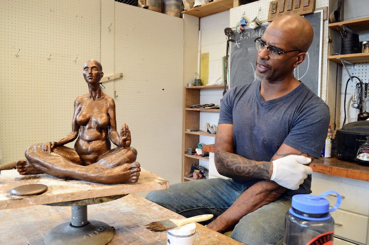 Sculptor Brent Harris. ”The body is like the alphabet, and I’m just sort of expanding it, pulling it, contracting it."
