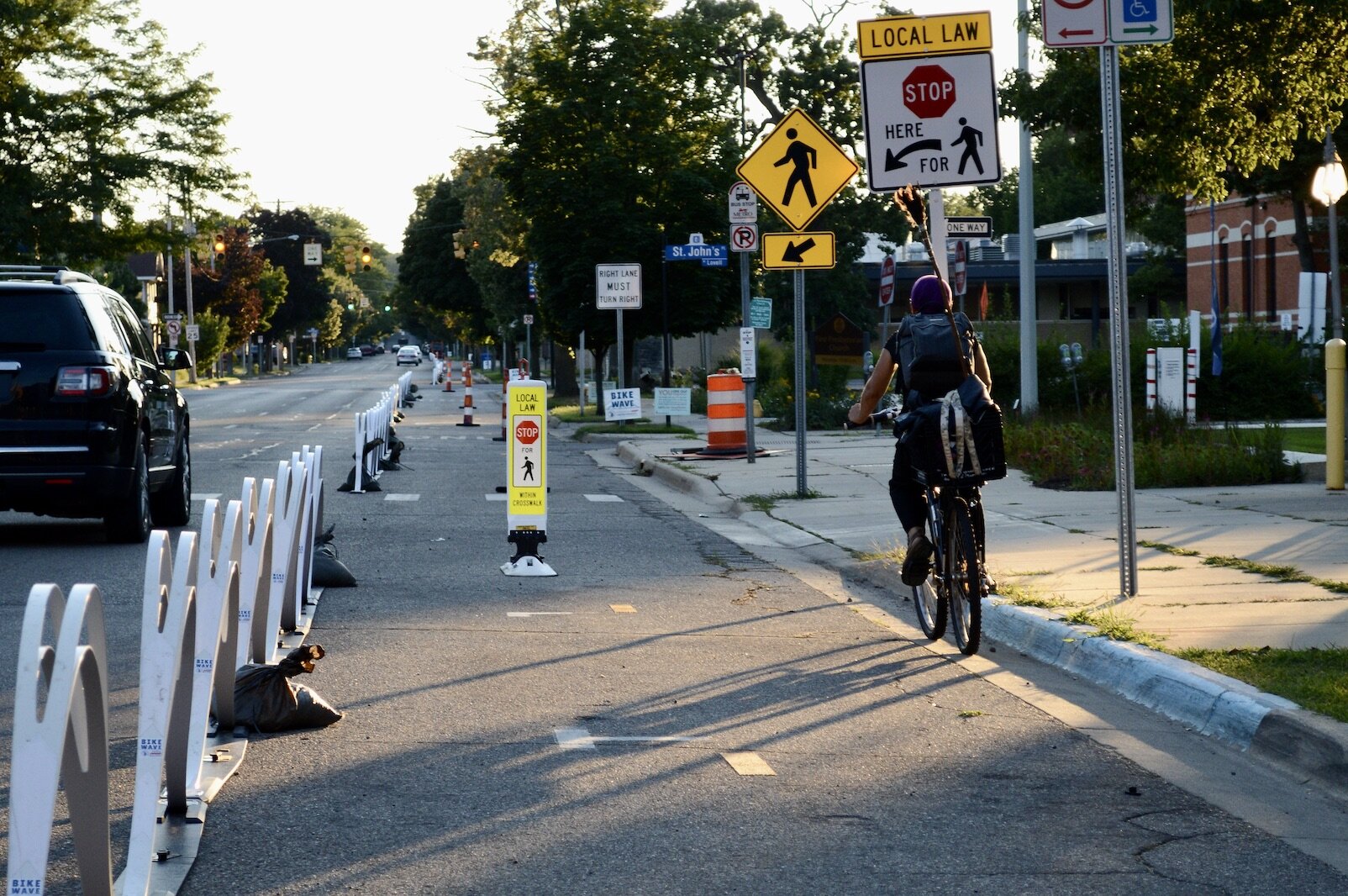 A survey from ModeShift showed a positive response from both bikers and drivers. Bikes used the lane around 2,500 times per month.