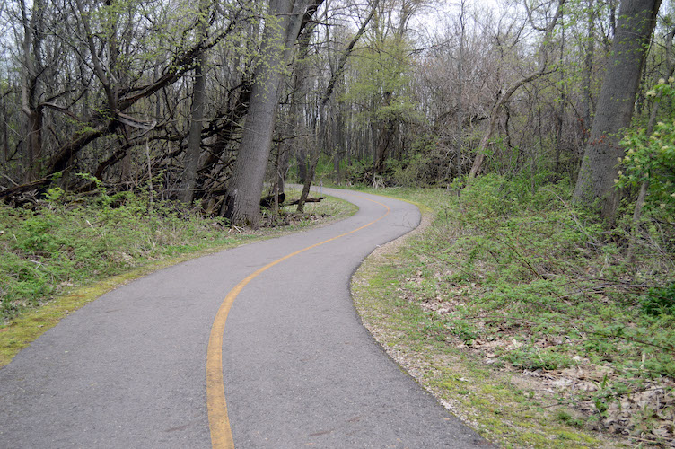 The Kalamazoo River Valley Trail approaching Galesburg from the west. Eventually it will be part of a 275 mile trail network from Lake Michigan to Lake Huron.