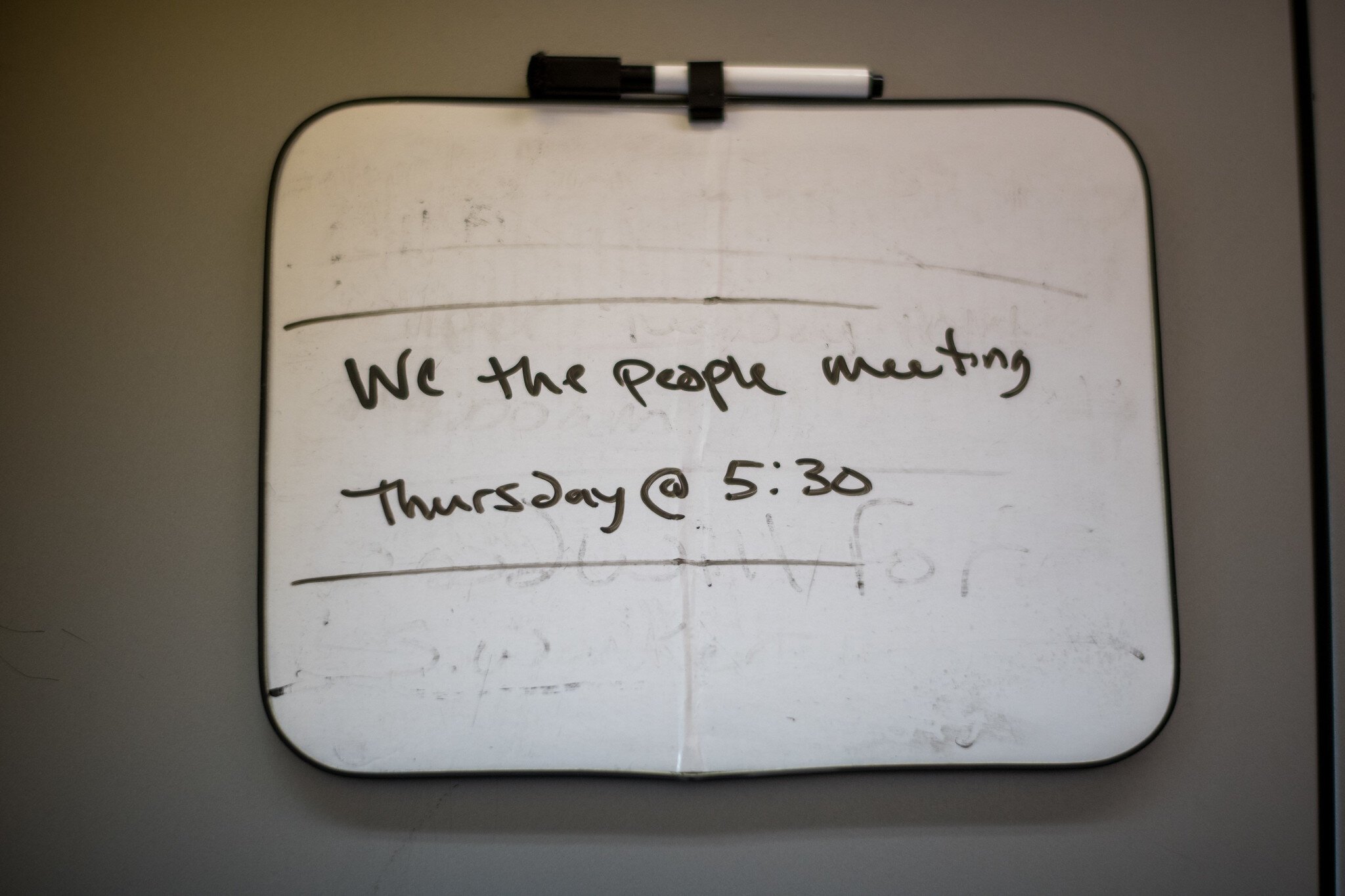 A reminder in Brandon Mion's office.