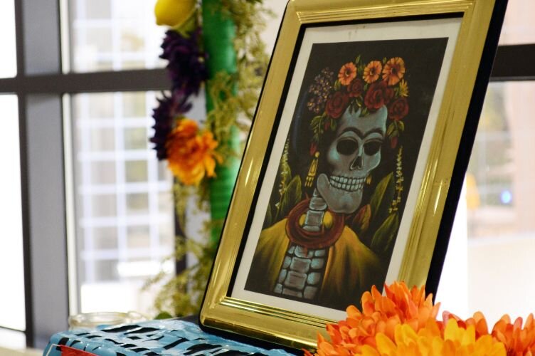 WMU’s altar is dedicated to La Calavera Catrina, a female skeleton bedecked in finery, a major symbol of Day of the Dead.