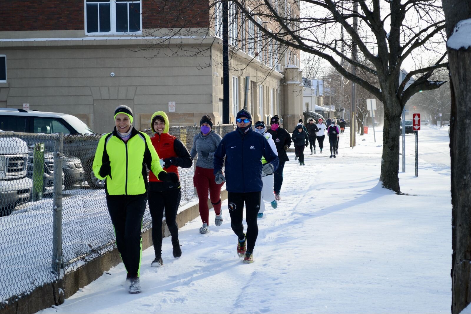 Run Kalamazoo's Run Camp took place on a frigid Saturday Morning, March 12. Runners left Chenery Auditorium for a 4.5 mile route to the Winchell neighborhood and back.