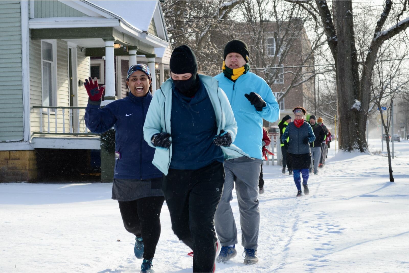 Run Kalamazoo's Run Camp took place on a frigid Saturday Morning, March 12. Runners left Chenery Auditorium for a 4.5 mile route to the Winchell neighborhood and back.