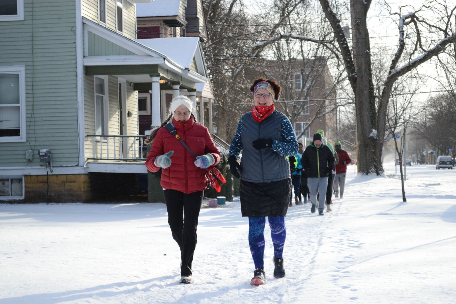 Run Kalamazoo's Run Camp took place on a frigid Saturday Morning, March 12. Runners left Chenery Auditorium for a 4.5 mile route to the Winchell neighborhood and back.