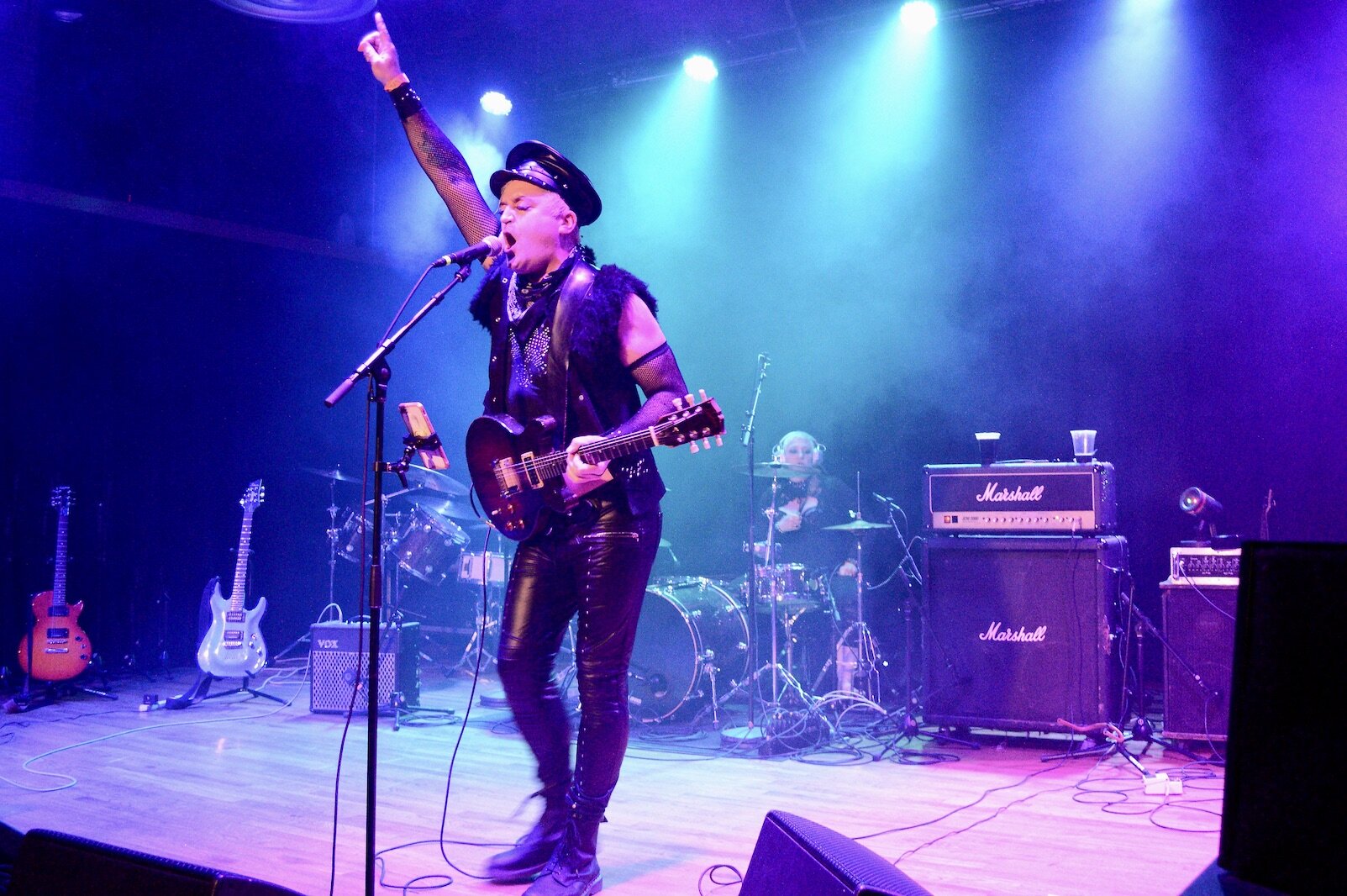 A Toxin and the band onstage at Bell's Eccentric Cafe at a recent Sexy Toxins show.