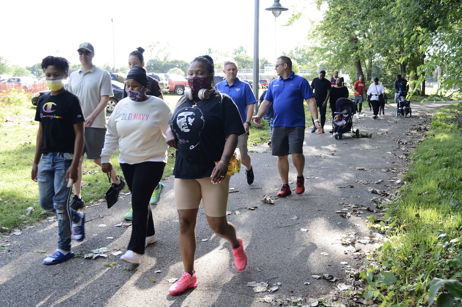 Run This Town participants hit the Kalamazoo River Valley Trail. There's no pressure -- they're allowed to run or walk all or some of the two-mile round trip.