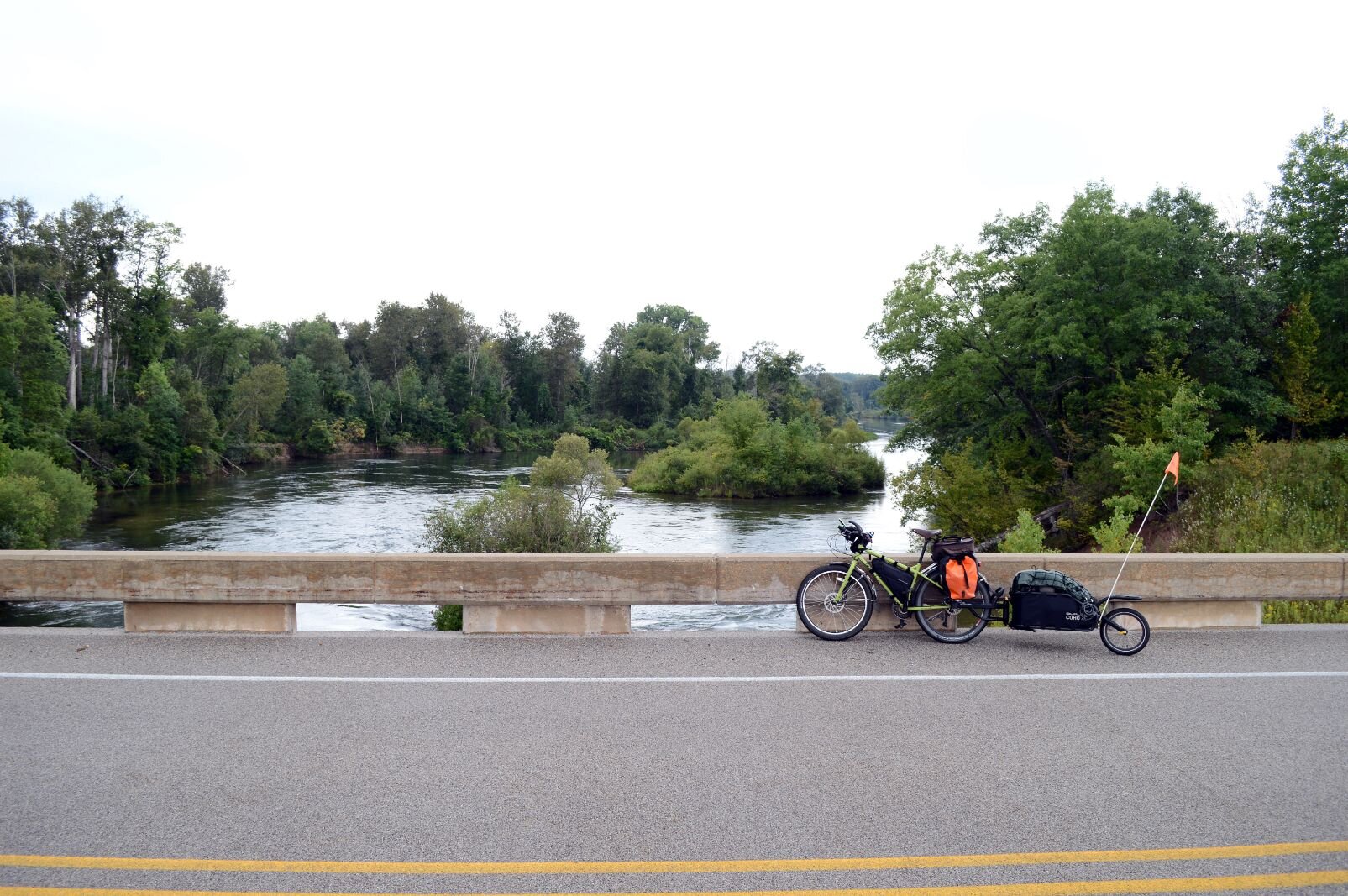 Crossing the Manistee River.