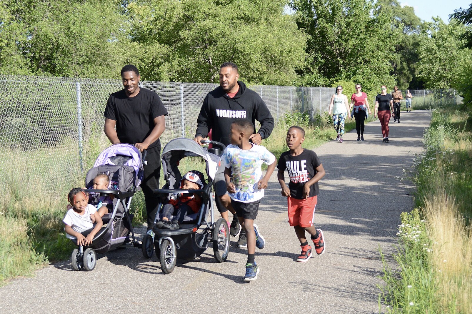 Run This Town participants hit the Kalamazoo River Valley Trail. There's no pressure -- they're allowed to run or walk all or some of the two-mile round trip.