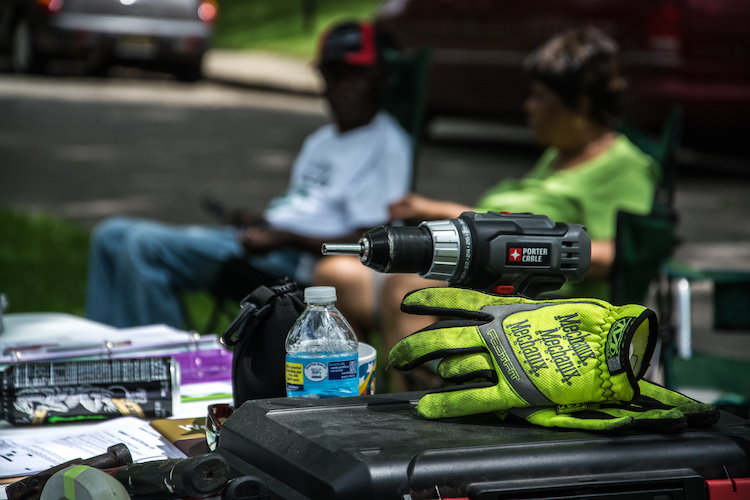 Tools of the job at at recent Building Blocks project on Lane Boulevard.