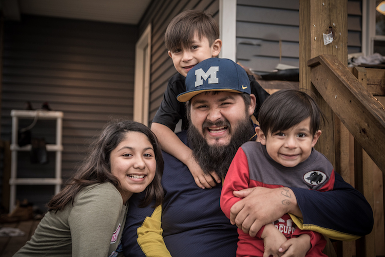 Esto with his children. Photo by Fran Dwight.