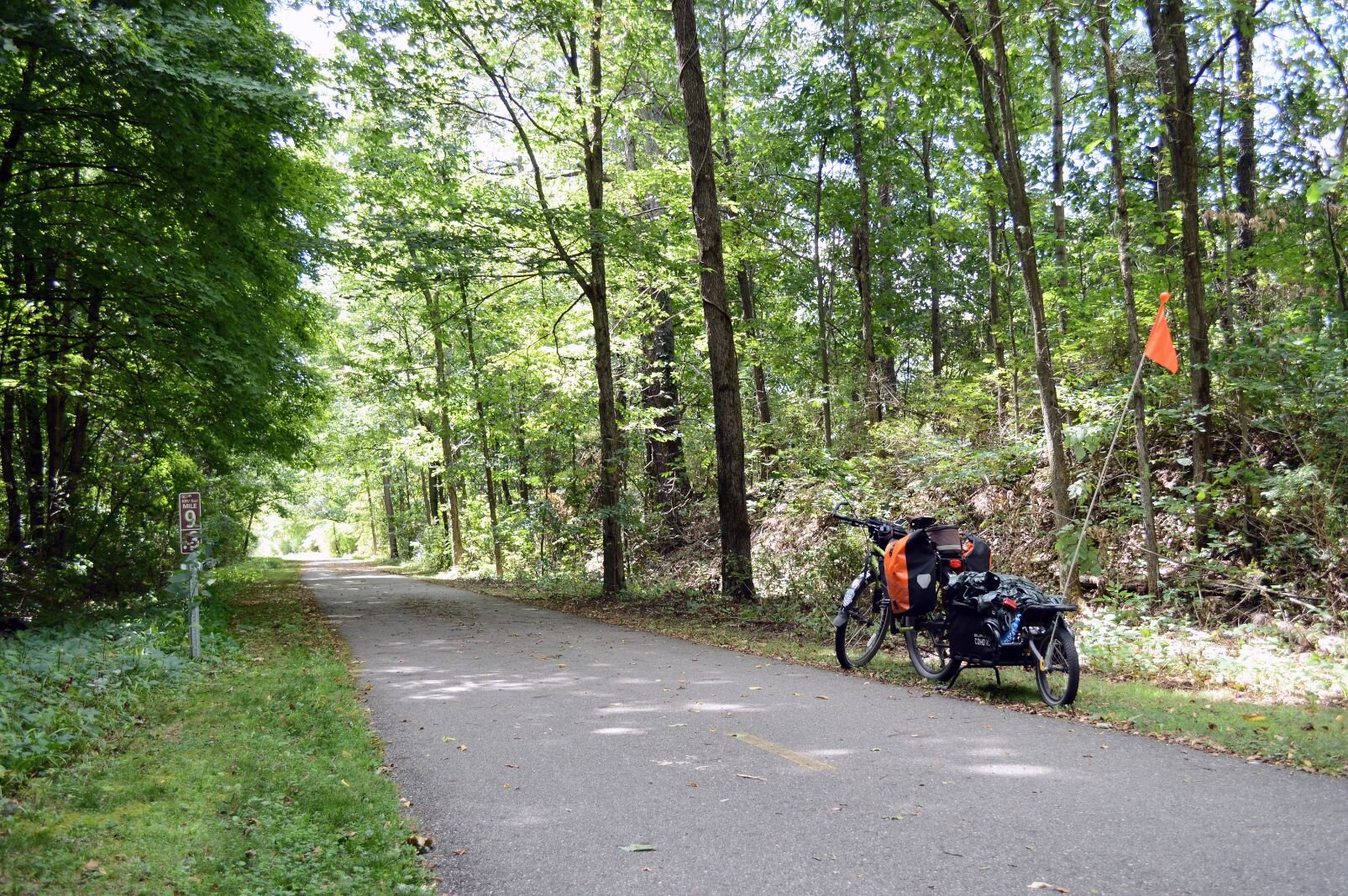  Ending the journey with a ride on the Kalamazoo River Valley Trail.