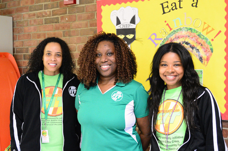 Operation Fit coordinators Tamera Gibbs, Mariama Wurie and Emirrora Austin. Photo by Mark Wedel