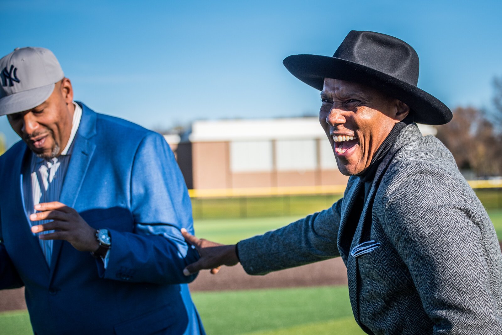 Many people were on hand to celebrate the dedication of the fields, including Dr. Harold Swift (right), Jeter's Leaders Program Director.