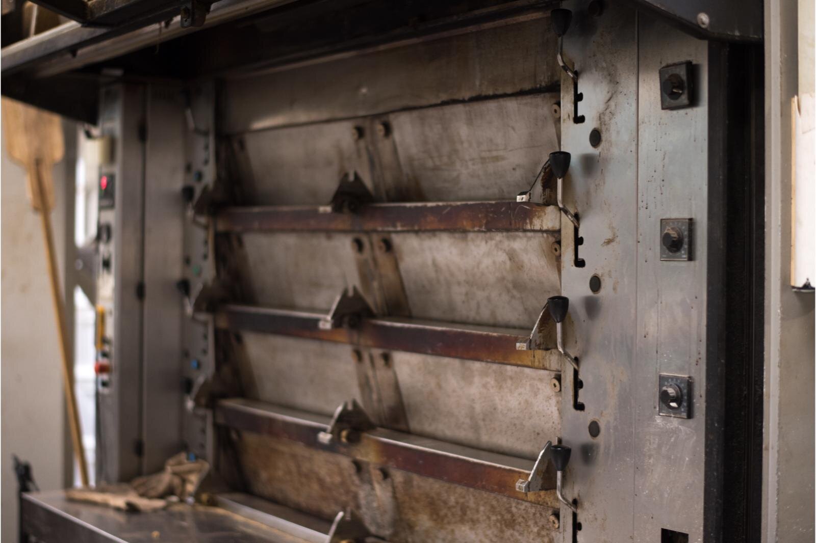 Where the magic happens: the massive ovens at Sarkozy's Bakery.
