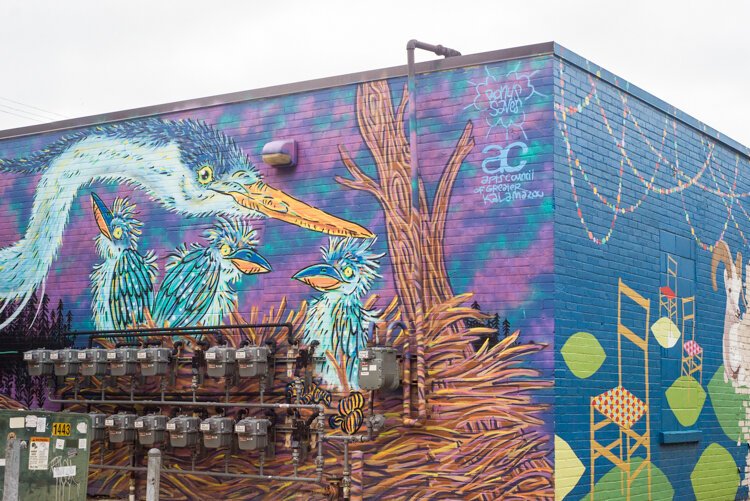 One of two murals by  Bonus Saves (aka Patrick Herschberger) in Vine.