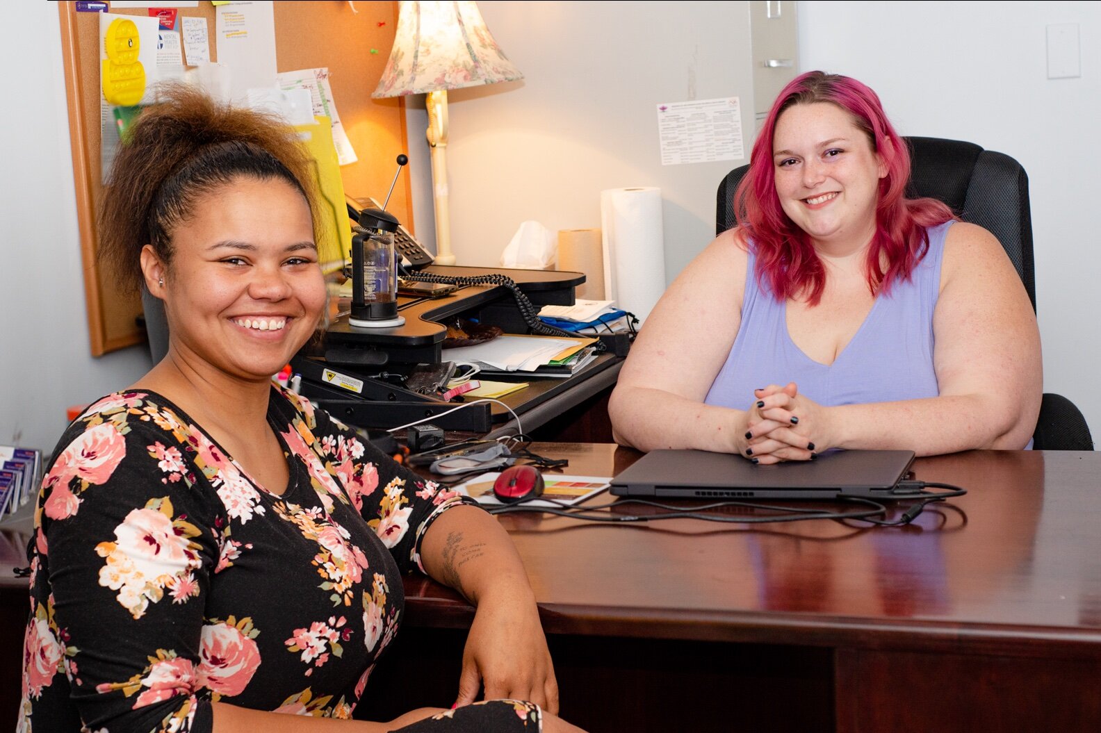  Boneeka Davis and Tabi Swain in Tabi’s office.