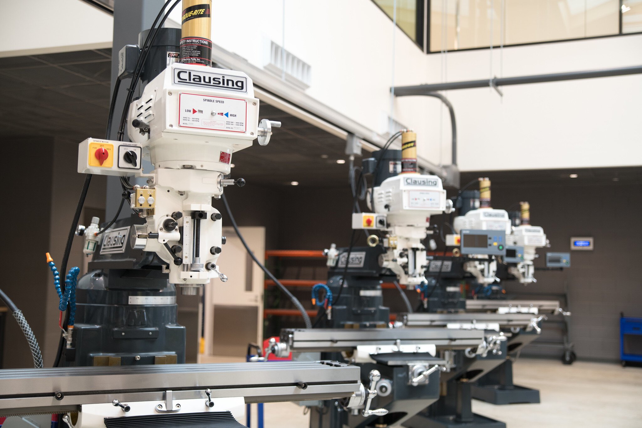 A few of the state-of-the-art lathes in the machine shop at KRESA's Career Connect Center