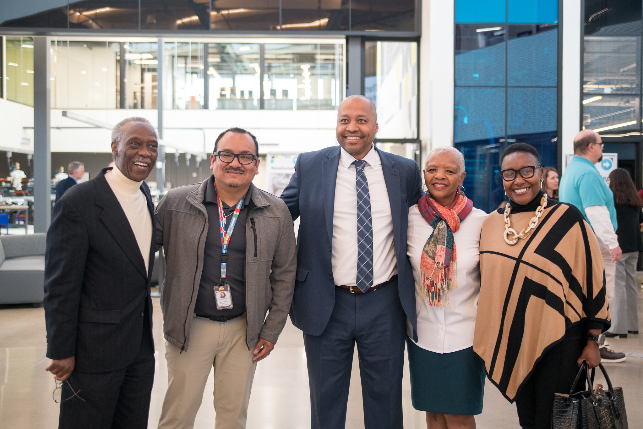 Many local dignitaries, educators, and nonprofit leaders attended KRESA's Career Connect Center's grand opening. Center is Dr. Dedrick Martin, KRESA Superintendent.